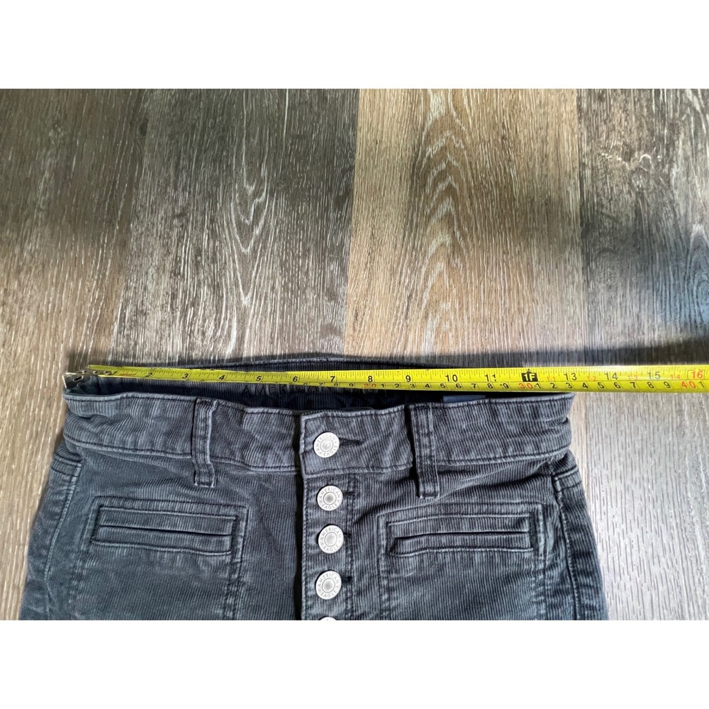 American Eagle Corduroy Flare Pants Womens 2 Gray Excellent High Rise Button Fly - Picture 3 of 9